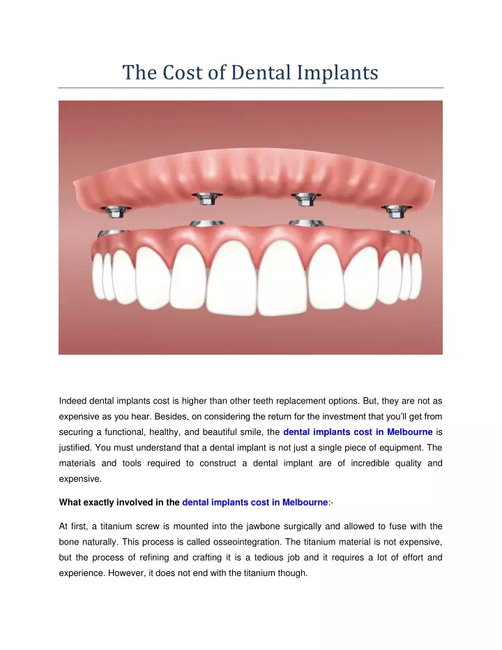 the cost of dental implants