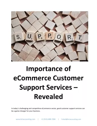 Importance of eCommerce Customer Support Services – Revealed