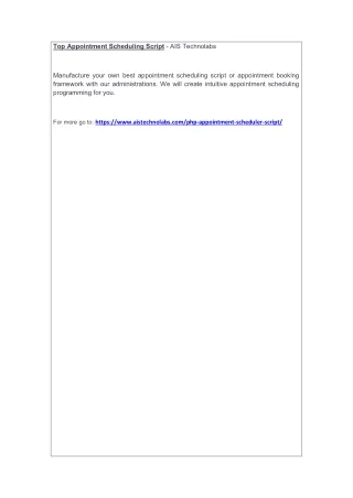 top appointment scheduling script ais technolabs