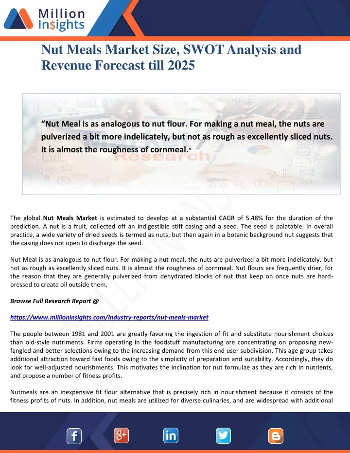 nut meals market size swot analysis and revenue