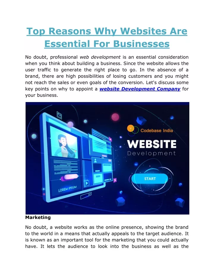top reasons why websites are essential