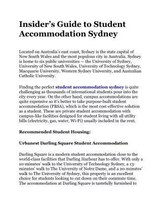 Student Accommodation Sydney | University Living