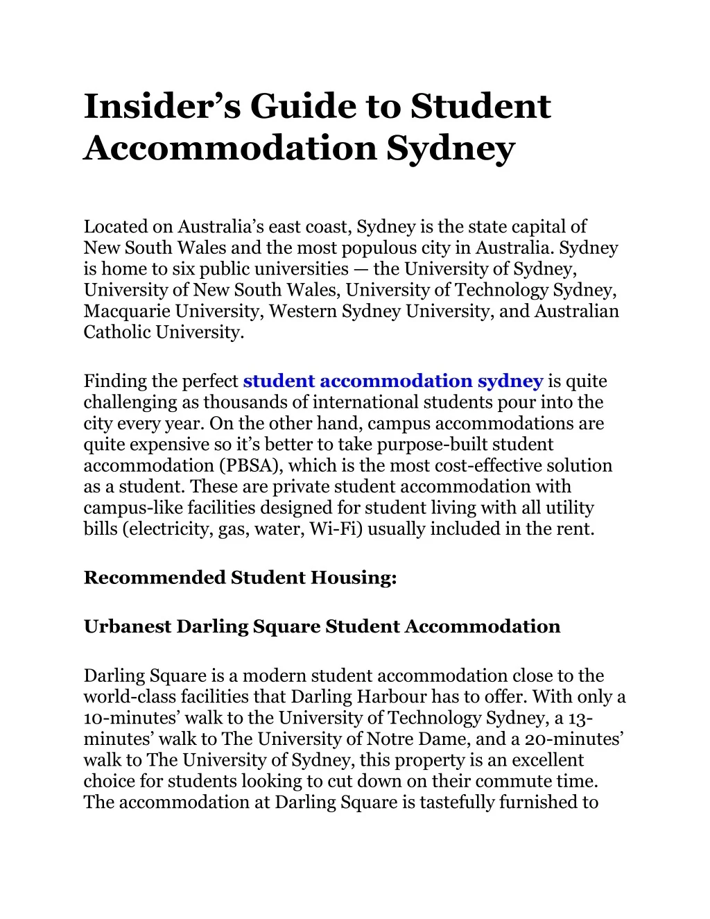 PPT - Student Accommodation Sydney | University Living PowerPoint ...