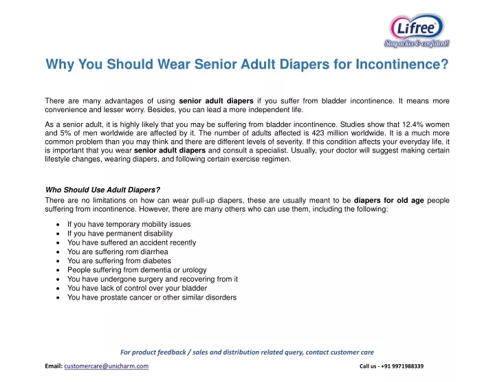 why you should wear senior adult diapers