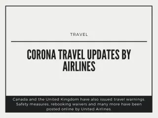 CORONA TRAVEL UPDATES BY AIRLINES
