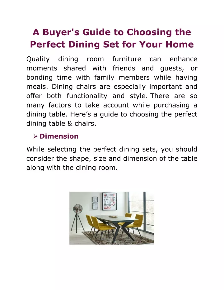 a buyer s guide to choosing the perfect dining
