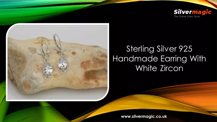 sterling silver 925 handmade earring with white