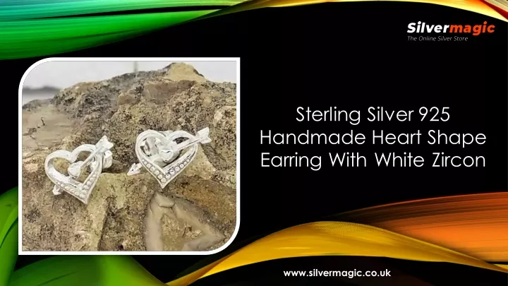 sterling silver 925 handmade heart shape earring