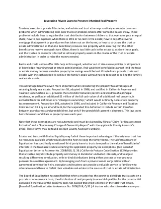 leveraging private loans to preserve inherited