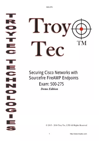 Securing Cisco Networks with Sourcefire FireAMP Endpoints 500-275 Exam Dumps