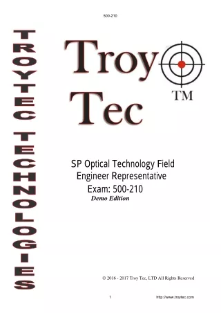 SP Optical Technology Field Engineer Representative 500-210 Exam Dumps