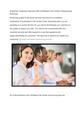 Innovate and Accelerate Growth with US-Based Call Center Outsourcing Services