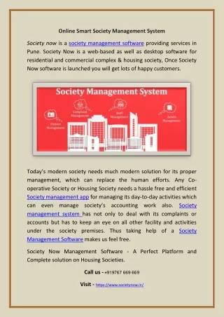 Online smart society management system