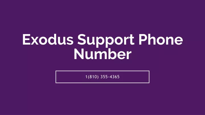 exodus support phone number