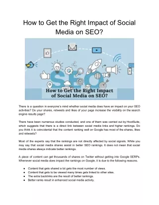 how to get the right impact of social media on seo