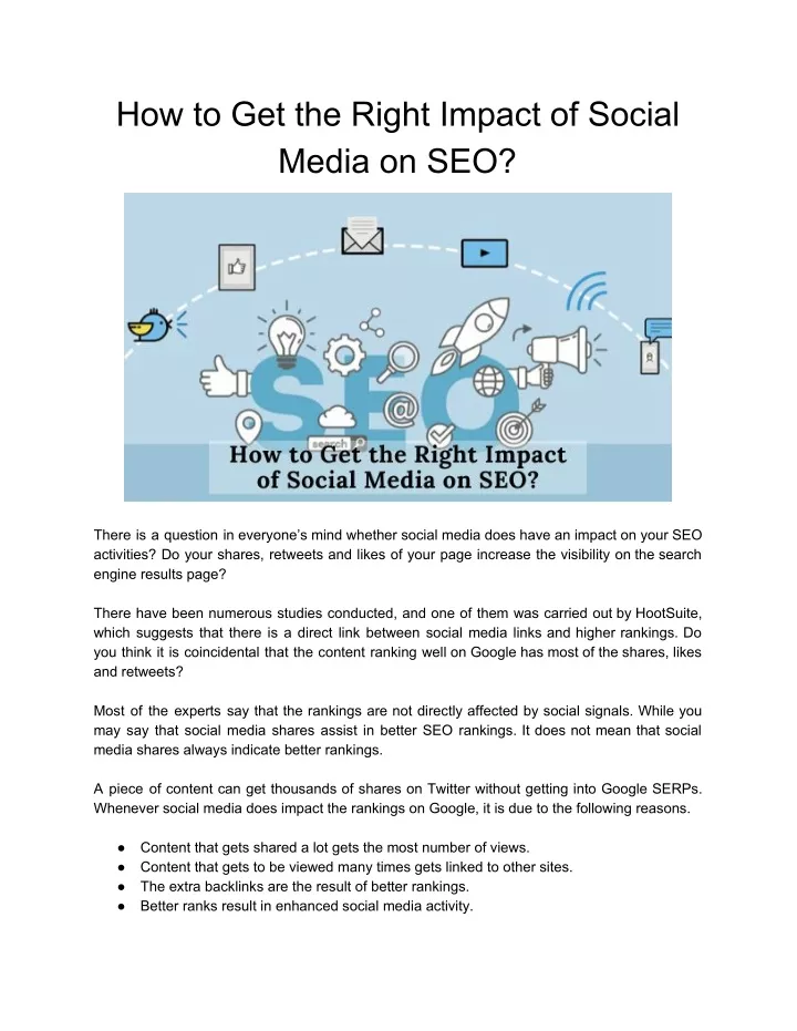 how to get the right impact of social media on seo