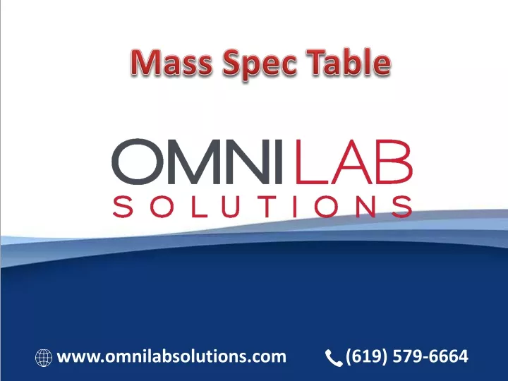 mass spec table