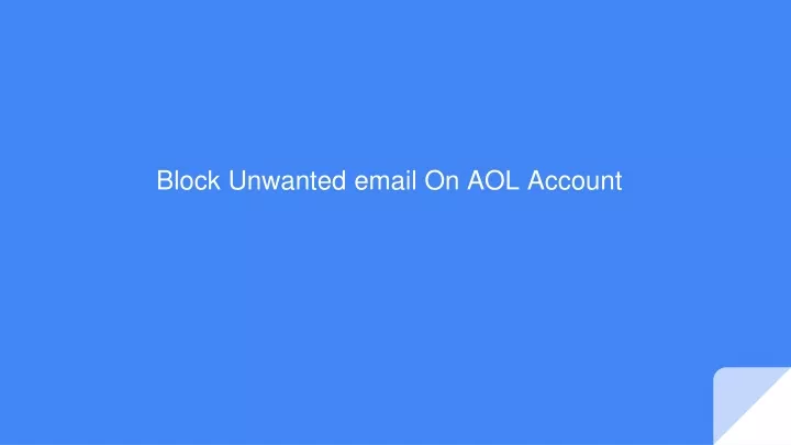 block unwanted email on aol account