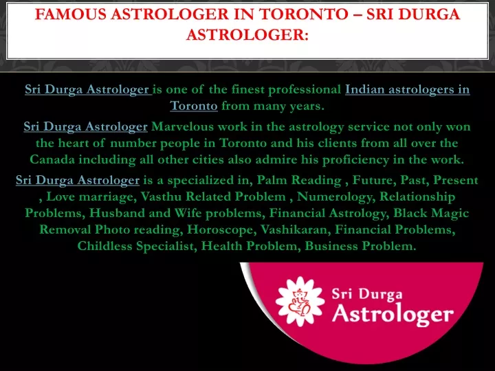 famous astrologer in toronto sri durga astrologer