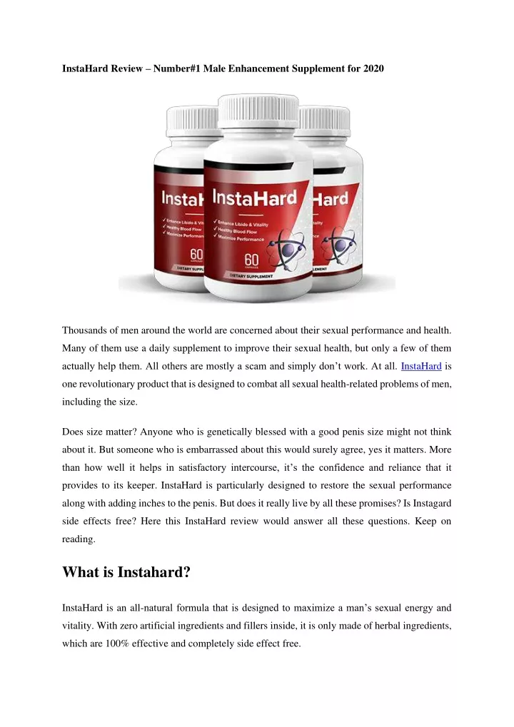 instahard review number 1 male enhancement