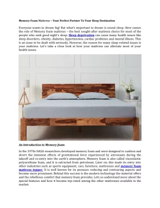 memory foam mattress your perfect partner to your