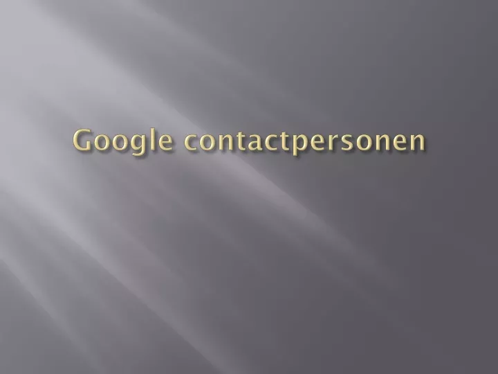 google contactpersonen