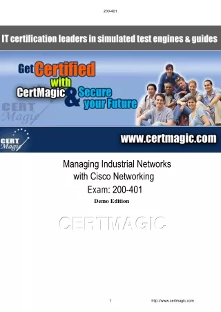 Managing Industrial Networks with Cisco Networking Technologies 200-401 Pass Guarantee