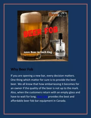why beer fob