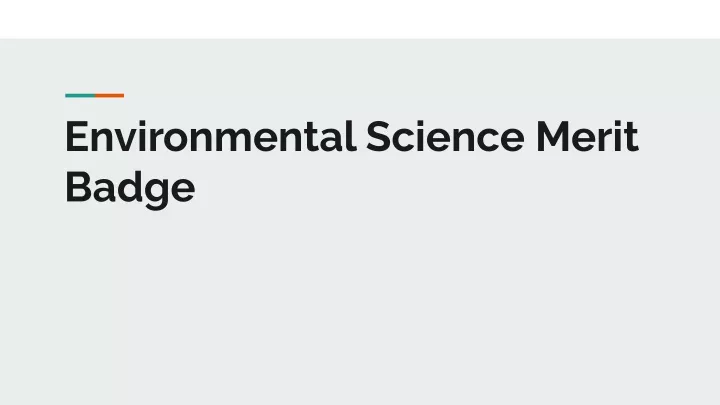 environmental science merit badge