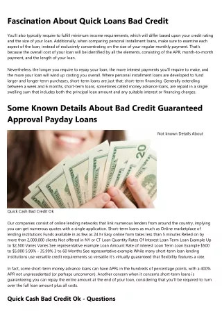 The Best Strategy To Use For Bad Credit Ok Quick Cash Loans