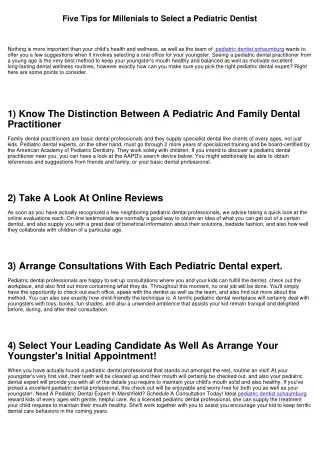 5 Tips for Millenials to Select a Pediatric Dentist