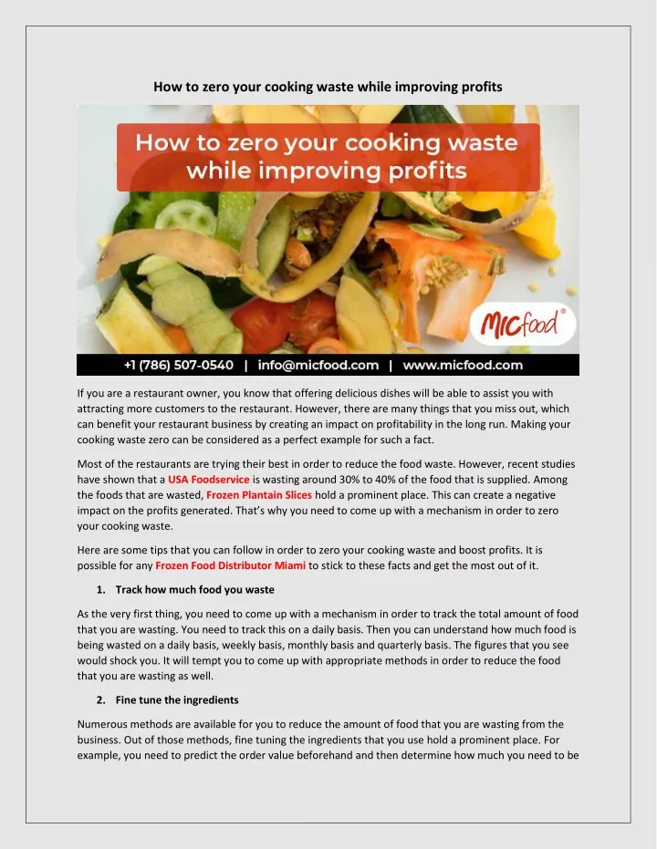 how to zero your cooking waste while improving