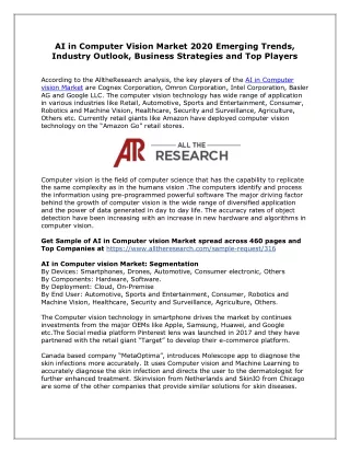 ai in computer vision market 2020 emerging trends