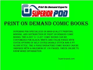 Superiorpod.com - Print on Demand Comic Books