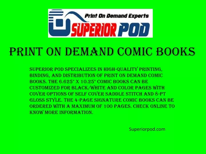 print on demand comic books