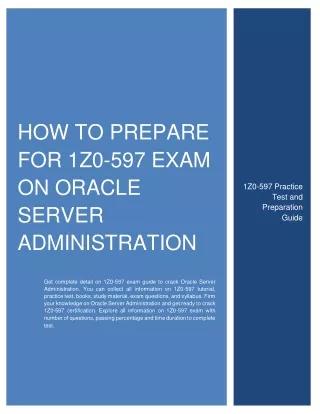 how to prepare for 1z0 597 exam on oracle server