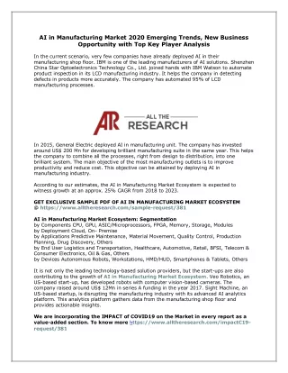 ai in manufacturing market 2020 emerging trends