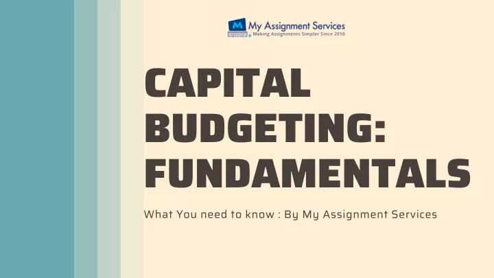 capital budgeting fundamentals what you need