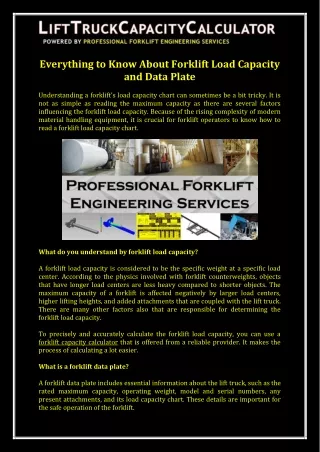 Everything to Know About Forklift Load Capacity and Data Plate