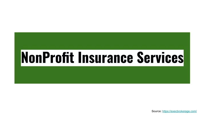 nonprofit insurance services