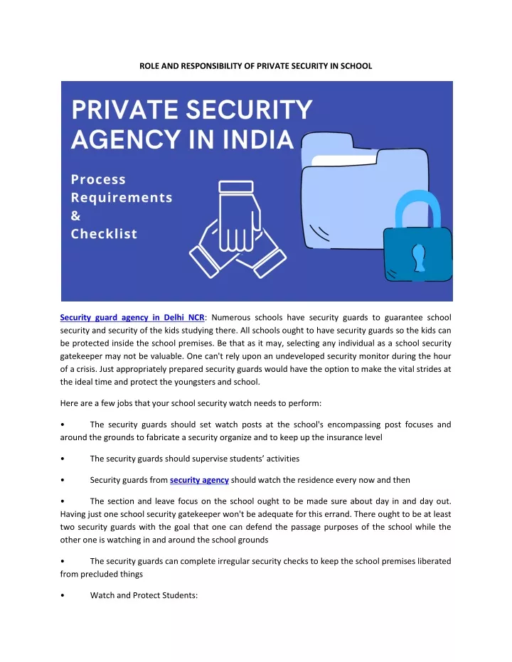 role and responsibility of private security