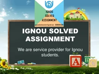 Ignou solved assignment