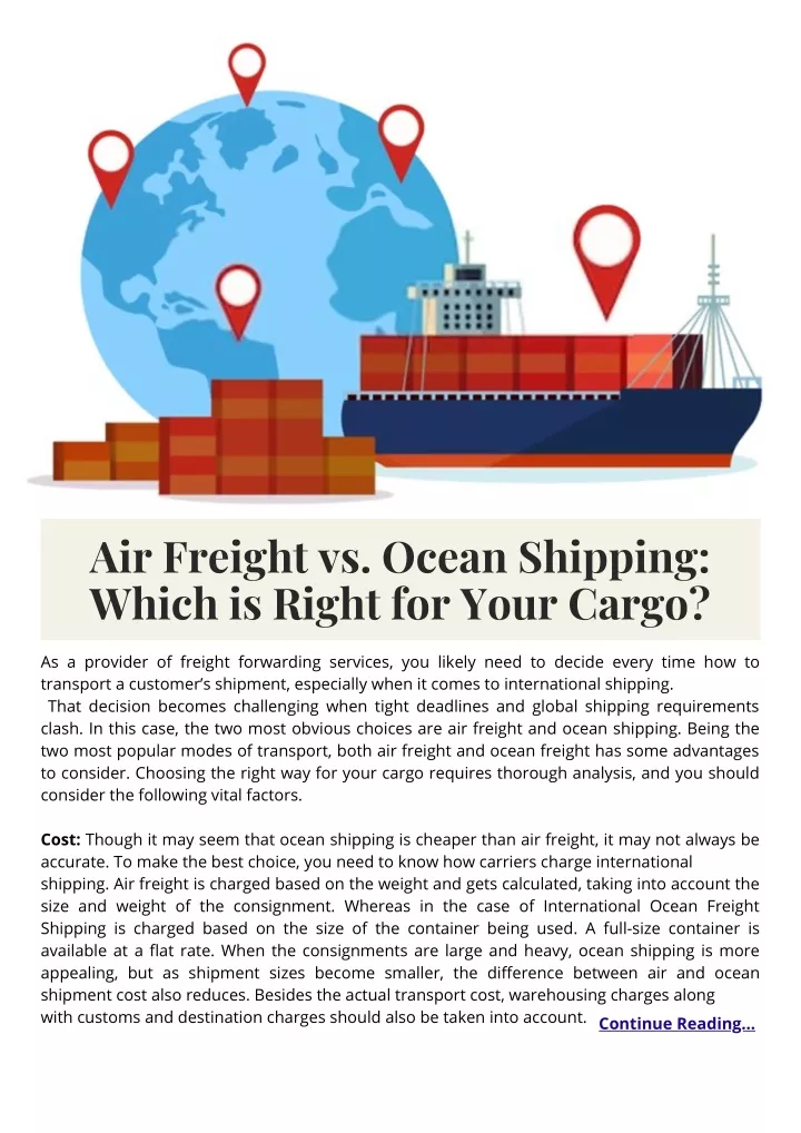 air freight vs ocean shipping which is right