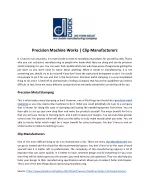 Precision Machine Works | Clip Manufacturers - slide 1