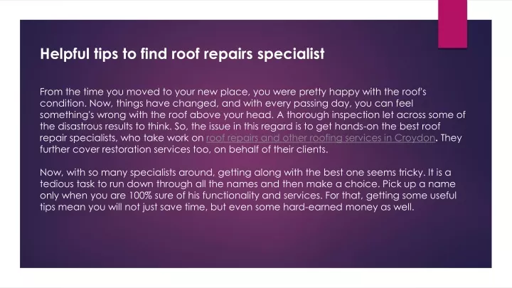 helpful tips to find roof repairs specialist