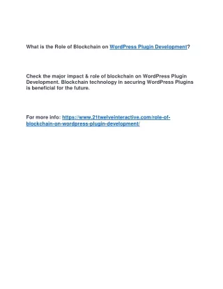 what is the role of blockchain on wordpress
