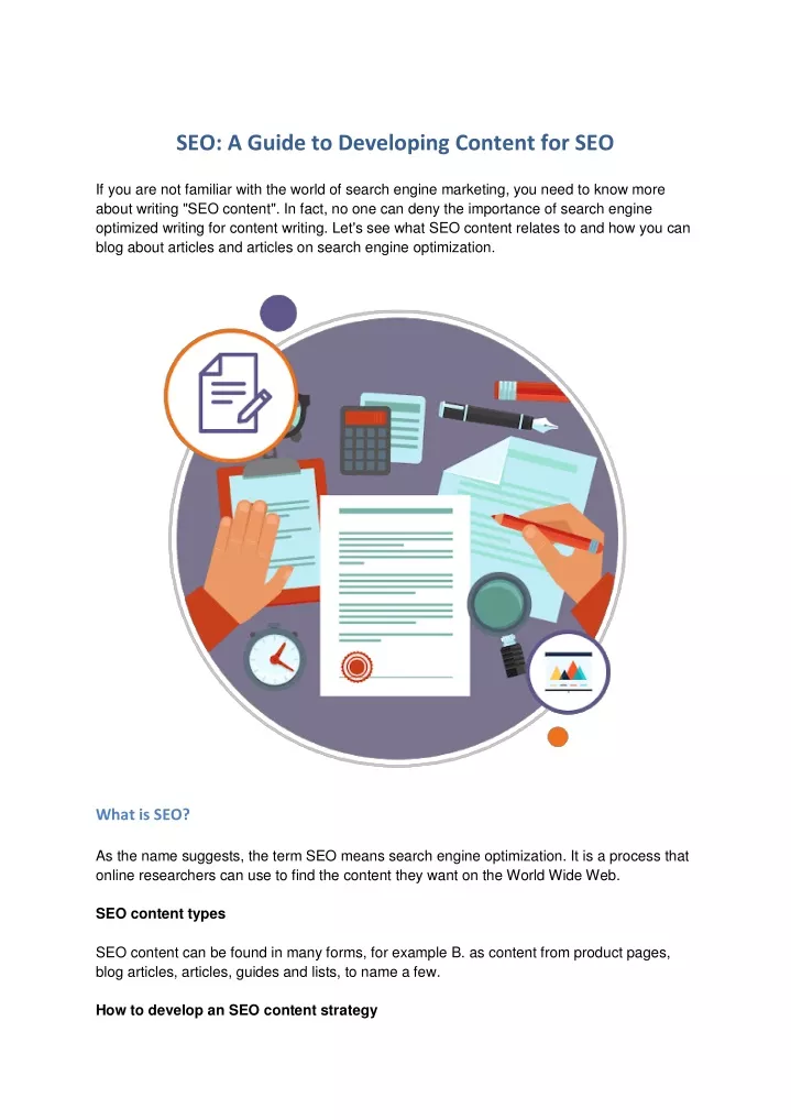 seo a guide to developing content for seo