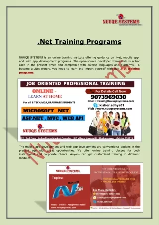 net training programs