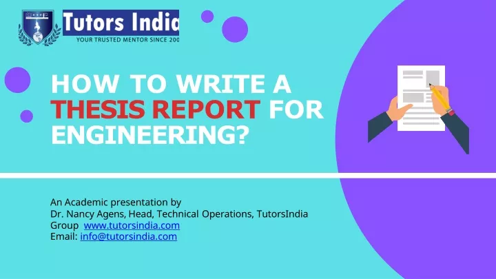 how to write a thesis report for engineering