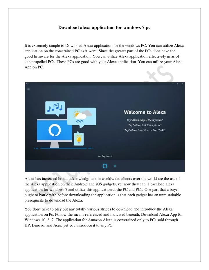 download alexa application for windows 7 pc